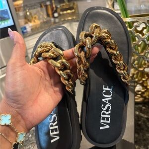 ✨Versace Nero-Oro Gold Chain Slides ✨